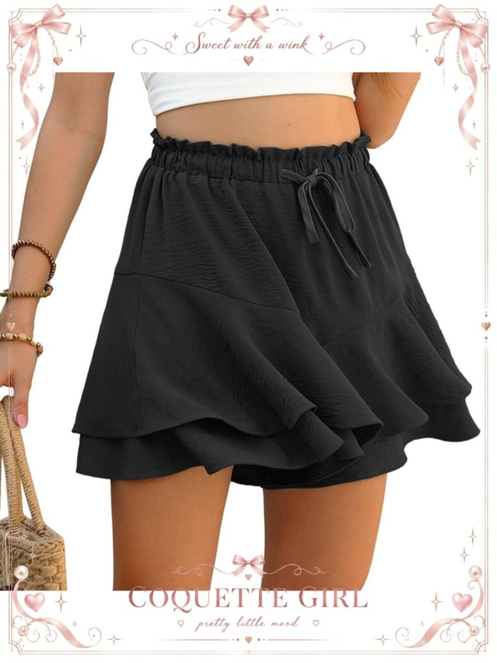 PrinStory Women's Lightweight Skorts Boho Summer Shorts XS-2XL